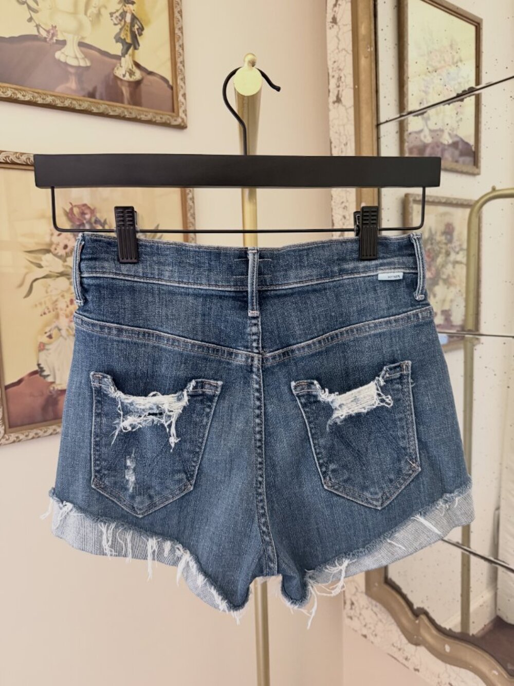 MOTHER High Waisted Rascal Slit Flip Chew Short - Off Duty - Size 25 - Picture 3 of 8